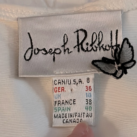 Joseph Ribkoff Ivory Textured‎ Sleeveless Dress Button Detail Canada #70133 Sz 8 - Picture 12 of 13